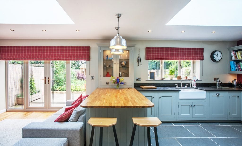 A beautiful modern extension and family friendly open plan kitchen:living space 2